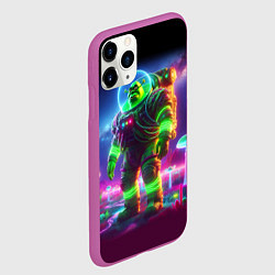 Чехол iPhone 11 Pro матовый Космонавт Шрук в неоновом скафандре на загадочной, цвет: 3D-фиолетовый — фото 2