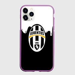 Чехол iPhone 11 Pro матовый Juventus капли красок