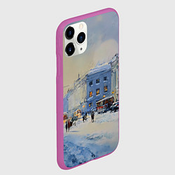 Чехол iPhone 11 Pro матовый Зимний праздничный Питер, цвет: 3D-фиолетовый — фото 2