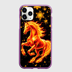 Чехол iPhone 11 Pro матовый Пылающая лошадь