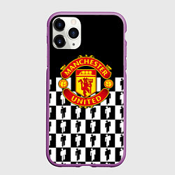 Чехол iPhone 11 Pro матовый Манчестер Юнайтед люди паттерн, цвет: 3D-фиолетовый