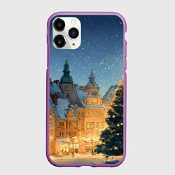 Чехол iPhone 11 Pro матовый Новый год в старом городе