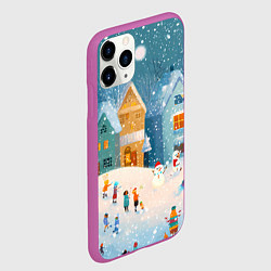 Чехол iPhone 11 Pro матовый Новогодние каникулы, цвет: 3D-фиолетовый — фото 2