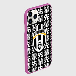 Чехол iPhone 11 Pro матовый Ювентус япония символы, цвет: 3D-фиолетовый — фото 2