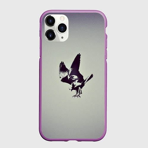 Чехол iPhone 11 Pro матовый Атакующий ястреб / 3D-Фиолетовый – фото 1
