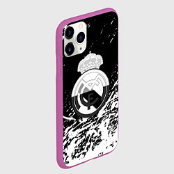 Чехол iPhone 11 Pro матовый Реал Мадрид краски текстура, цвет: 3D-фиолетовый — фото 2