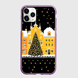 Чехол iPhone 11 Pro матовый Новогодняя ночь в городе