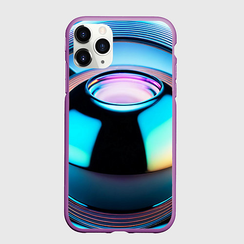 Чехол iPhone 11 Pro матовый Галактический шар / 3D-Фиолетовый – фото 1