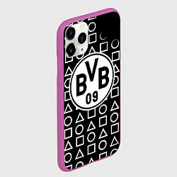 Чехол iPhone 11 Pro матовый Borussia геометрия черно белая, цвет: 3D-фиолетовый — фото 2