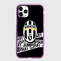 Чехол iPhone 11 Pro матовый Juventus jumsuit line, цвет: 3D-фиолетовый