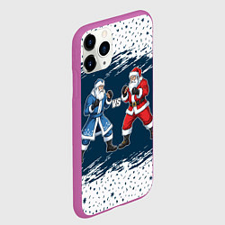 Чехол iPhone 11 Pro матовый Дед Мороз против Санта Клауса - ММА, цвет: 3D-фиолетовый — фото 2