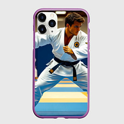 Чехол iPhone 11 Pro матовый Дзюдоист на татами