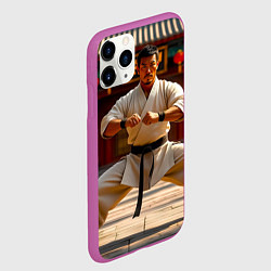 Чехол iPhone 11 Pro матовый Мастер кунг-фу в храме Шаолинь, цвет: 3D-фиолетовый — фото 2