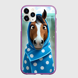 Чехол iPhone 11 Pro матовый Конь в полотенце
