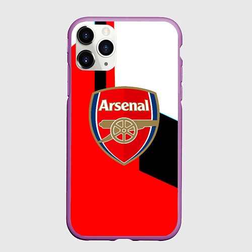 Чехол iPhone 11 Pro матовый Арсенал геометрия спорт / 3D-Фиолетовый – фото 1