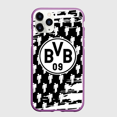 Чехол iPhone 11 Pro матовый Borussia люди краски / 3D-Фиолетовый – фото 1