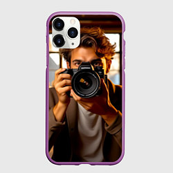 Чехол iPhone 11 Pro матовый Взгляд сквозь объектив, цвет: 3D-фиолетовый