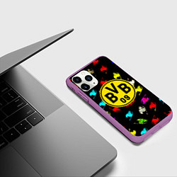 Чехол iPhone 11 Pro матовый Borussia хвост феи неон, цвет: 3D-фиолетовый — фото 2