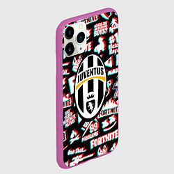 Чехол iPhone 11 Pro матовый Ювентус x фортнайт глитч, цвет: 3D-фиолетовый — фото 2