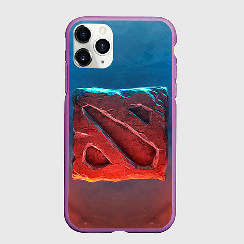 Чехол iPhone 11 Pro матовый Dota 2: Symbol / 3D-Фиолетовый – фото 1