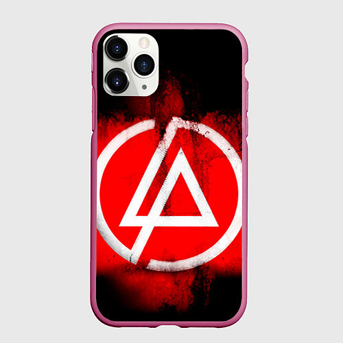 Чехол iPhone 11 Pro матовый Linkin Park: Red style / 3D-Малиновый – фото 1