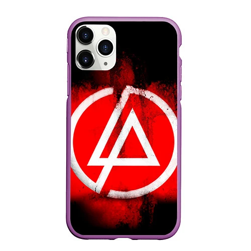 Чехол iPhone 11 Pro матовый Linkin Park: Red style / 3D-Фиолетовый – фото 1