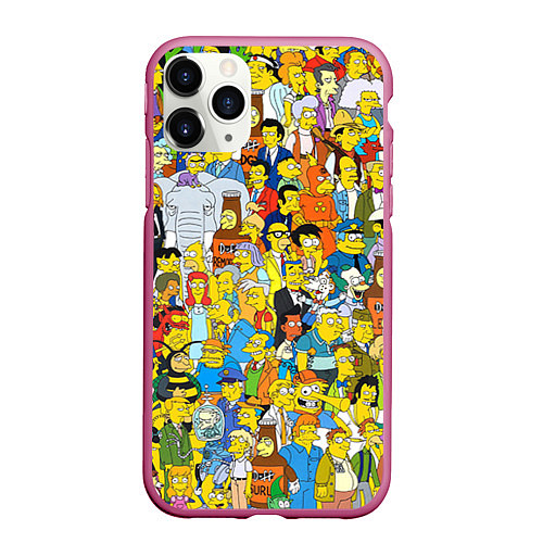 Чехол iPhone 11 Pro матовый Simpsons Stories / 3D-Малиновый – фото 1