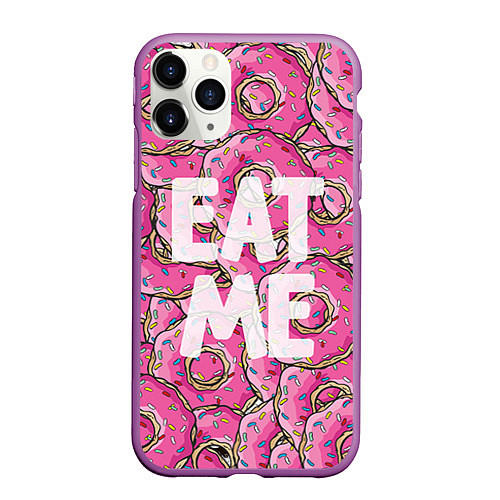 Чехол iPhone 11 Pro матовый Eat me, Homer / 3D-Фиолетовый – фото 1