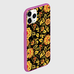 Чехол iPhone 11 Pro матовый Хохлома, цвет: 3D-фиолетовый — фото 2