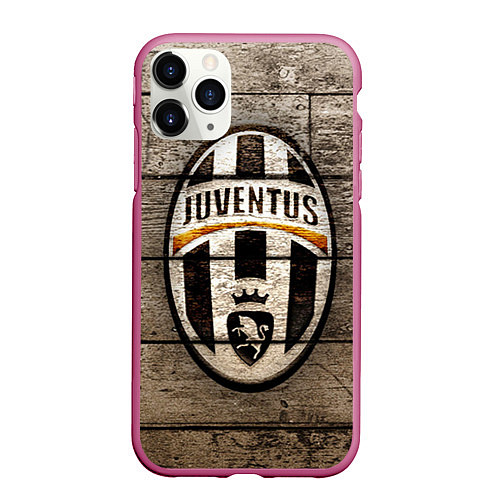 Чехол iPhone 11 Pro матовый Juventus / 3D-Малиновый – фото 1