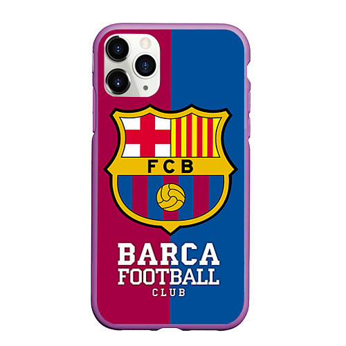 Чехол iPhone 11 Pro матовый Barca Football / 3D-Фиолетовый – фото 1