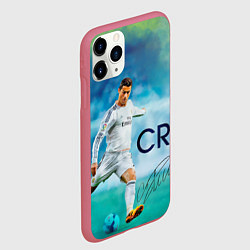 Чехол iPhone 11 Pro матовый CR Ronaldo, цвет: 3D-малиновый — фото 2