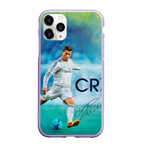 Чехол iPhone 11 Pro матовый CR Ronaldo / 3D-Светло-сиреневый – фото 1