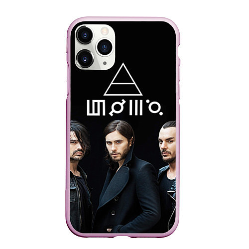 Чехол iPhone 11 Pro матовый 30 seconds to mars / 3D-Розовый – фото 1