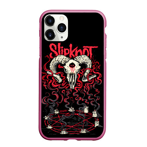 Чехол iPhone 11 Pro матовый Slipknot / 3D-Малиновый – фото 1