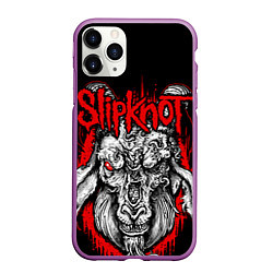 Чехол iPhone 11 Pro матовый Slipknot, цвет: 3D-фиолетовый