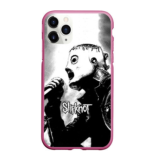 Чехол iPhone 11 Pro матовый Slipknot / 3D-Малиновый – фото 1