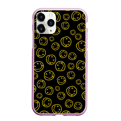 Чехол iPhone 11 Pro матовый Nirvana Pattern / 3D-Розовый – фото 1