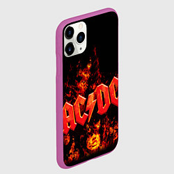 Чехол iPhone 11 Pro матовый AC/DC Flame, цвет: 3D-фиолетовый — фото 2