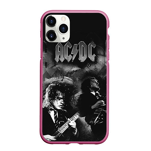 Чехол iPhone 11 Pro матовый AC/DC / 3D-Малиновый – фото 1