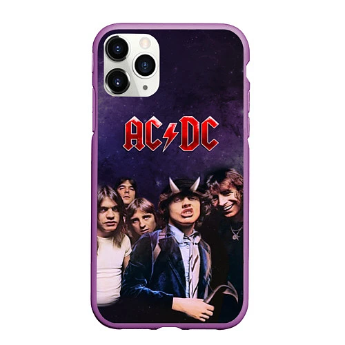 Чехол iPhone 11 Pro матовый AC/DC / 3D-Фиолетовый – фото 1