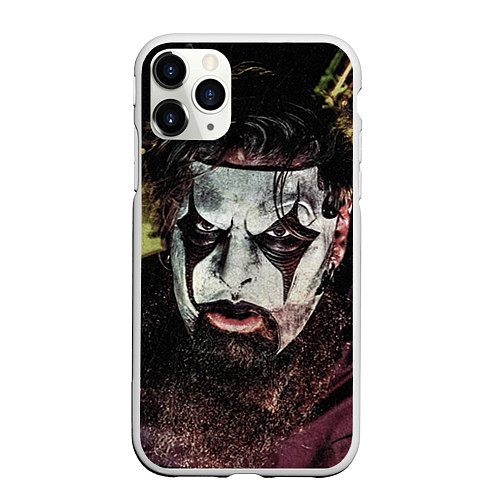 Чехол iPhone 11 Pro матовый Slipknot Face / 3D-Белый – фото 1