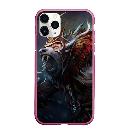 Чехол iPhone 11 Pro матовый Ursa Rage / 3D-Малиновый – фото 1