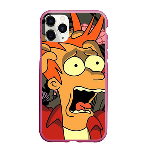 Чехол iPhone 11 Pro матовый Frai Horrified / 3D-Малиновый – фото 1