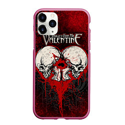 Чехол iPhone 11 Pro матовый BFMV: Duo Skulls, цвет: 3D-малиновый