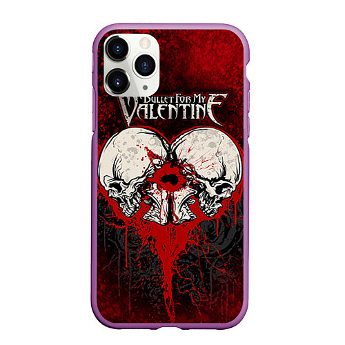 Чехол iPhone 11 Pro матовый BFMV: Duo Skulls / 3D-Фиолетовый – фото 1