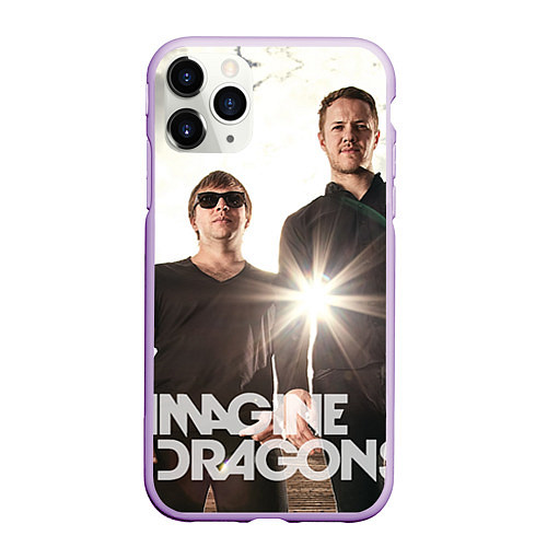 Чехол iPhone 11 Pro матовый Imagine Dragons / 3D-Сиреневый – фото 1