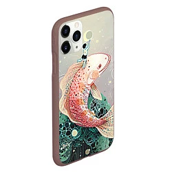 Чехол iPhone 11 Pro матовый Рыба, цвет: 3D-коричневый — фото 2