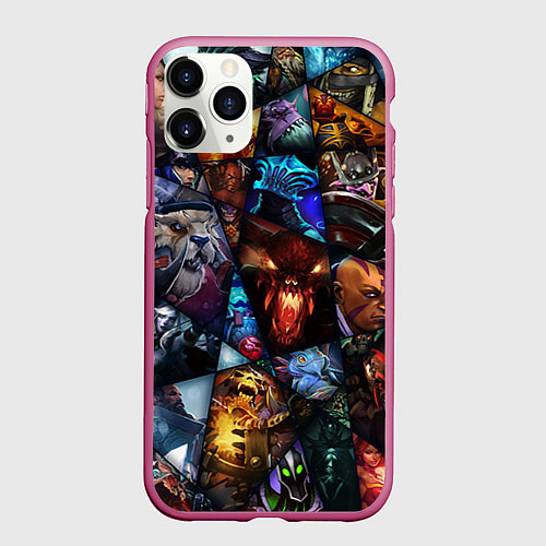 Чехол iPhone 11 Pro матовый Dota 2: All Pick / 3D-Малиновый – фото 1