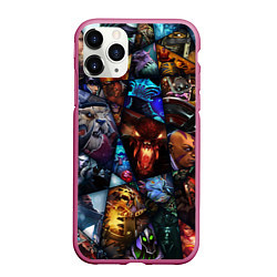 Чехол iPhone 11 Pro матовый Dota 2: All Pick, цвет: 3D-малиновый